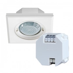 Датчик присутствия  PD-FLAT-S 360i/8 SW DALI 
PD-FLAT 360i/8 SQUARE WHITE DALI SET esylux